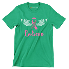Believe - Breast Cancer Awareness T-Shirt-Green-S-Custom One Express