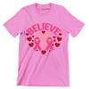 Believe - Breast Cancer Awareness T-Shirt-Pink-S-Custom One Express