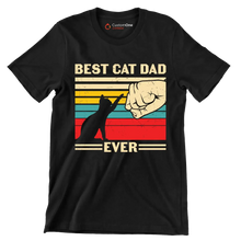 Best Cat Dad Ever - Cat Themed T-Shirt-Black-S-Custom One Express