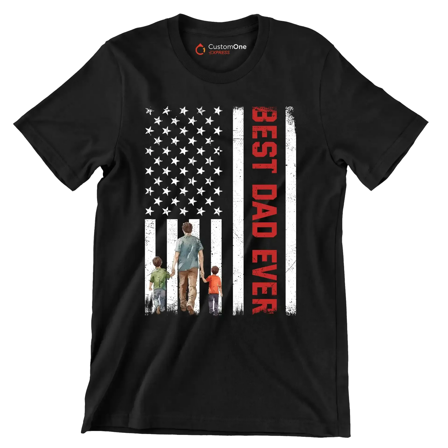 Best Dad Ever - Father’s Day T-Shirt-Black-S-Custom One Express