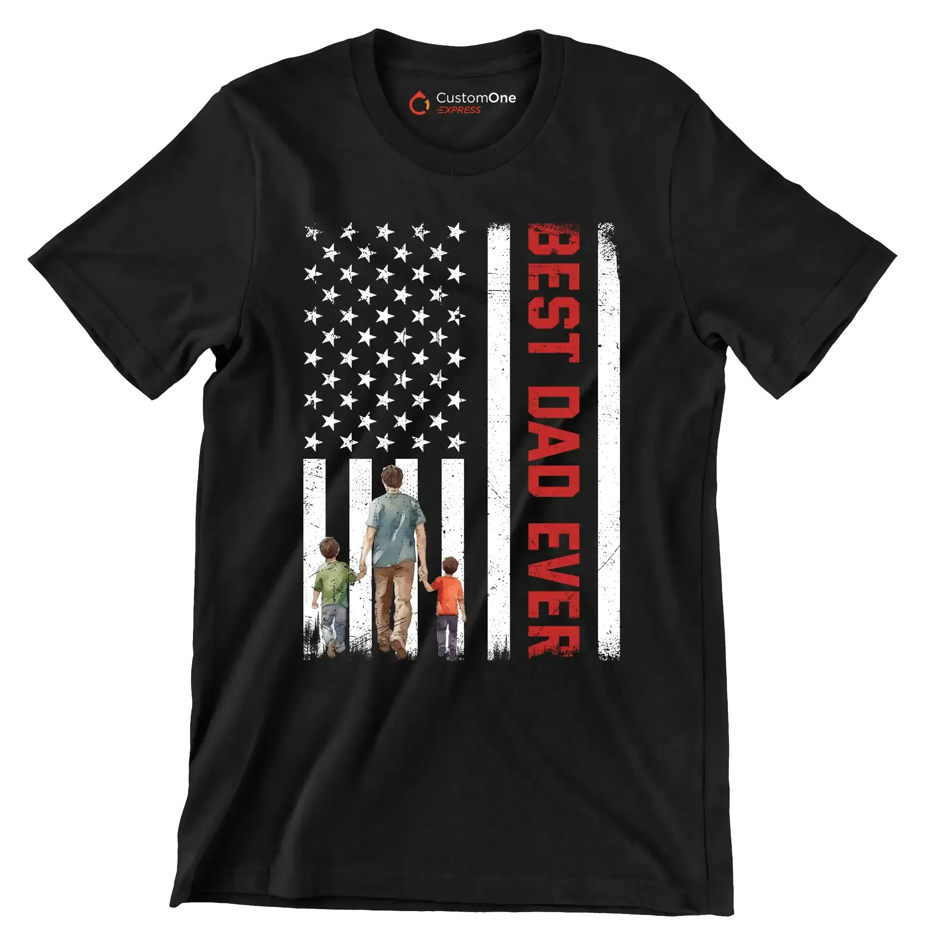 Best Dad Ever - Father’s Day T-Shirt-Black-S-Custom One Express