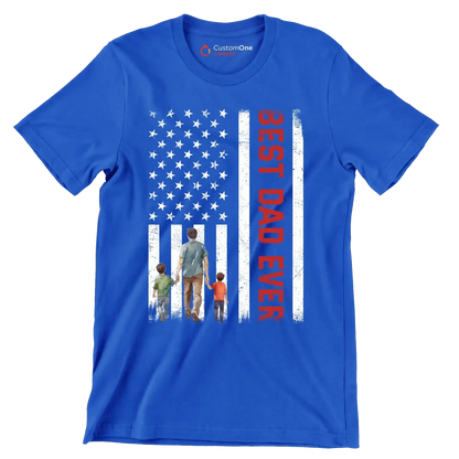 Best Dad Ever - Father’s Day T-Shirt-Blue-S-Custom One Express