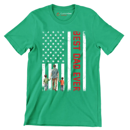 Best Dad Ever - Father’s Day T-Shirt-Green-S-Custom One Express