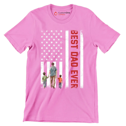 Best Dad Ever - Father’s Day T-Shirt-Pink-S-Custom One Express
