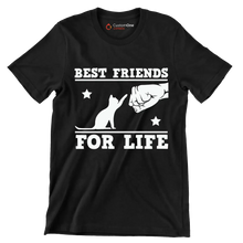 Best Friends For Life Cat - Cat Themed T-Shirt-Black-S-Custom One Express