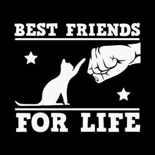 Best Friends For Life Cat - Cat Themed T-Shirt-Black-S-Custom One Express
