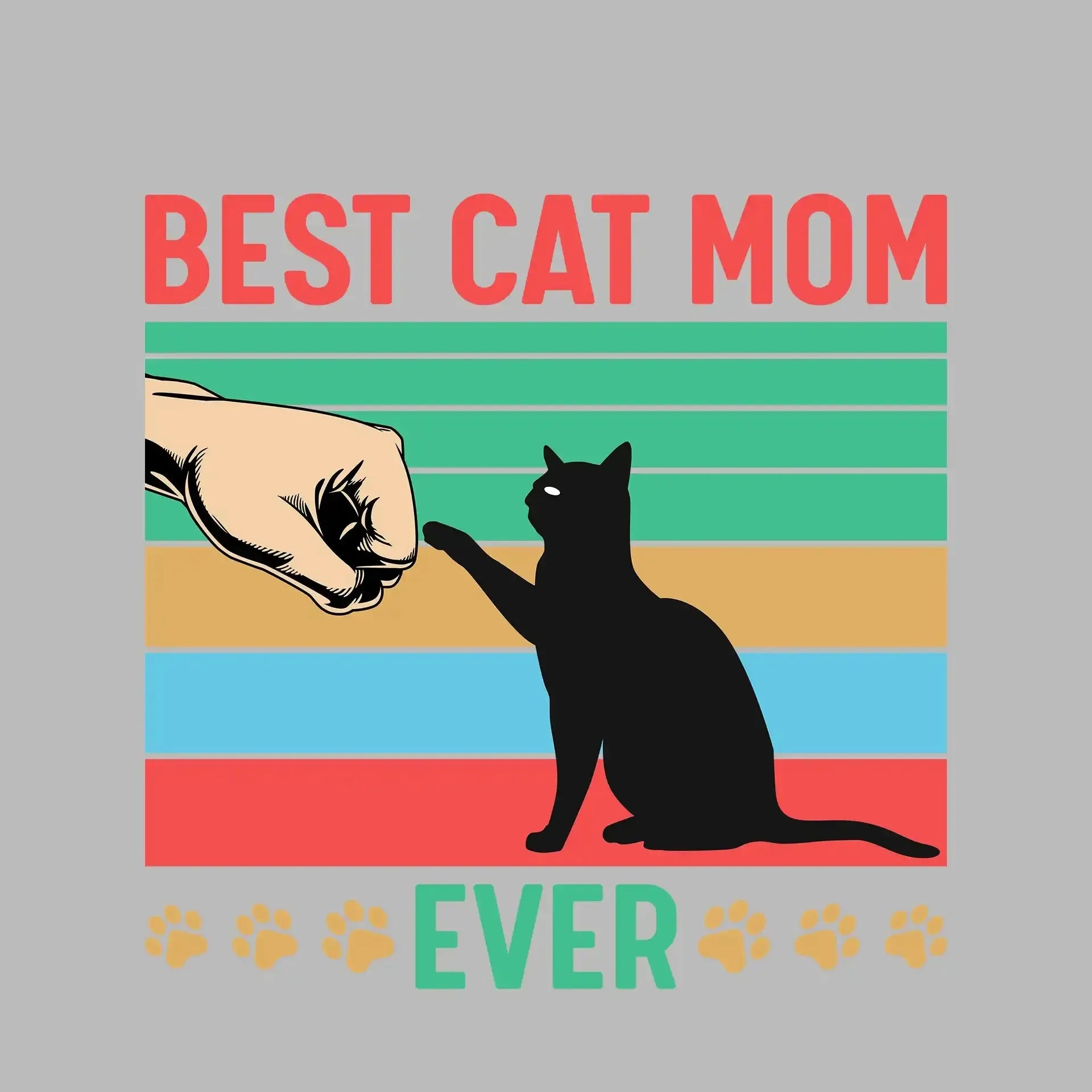 Best cat mom ever - Cat Themed T-Shirt-Black-S-Custom One Express