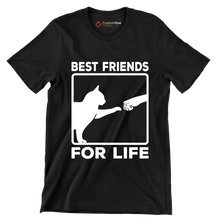 Best friends for life - Cat Themed T-Shirt-Black-S-Custom One Express