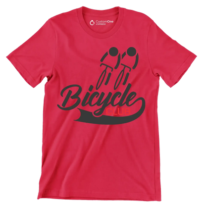 Bicycle Club - Bicycle Themed T-Shirt-Red-S-Custom One Express
