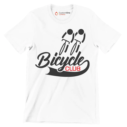 Bicycle Club - Bicycle Themed T-Shirt-White-S-Custom One Express