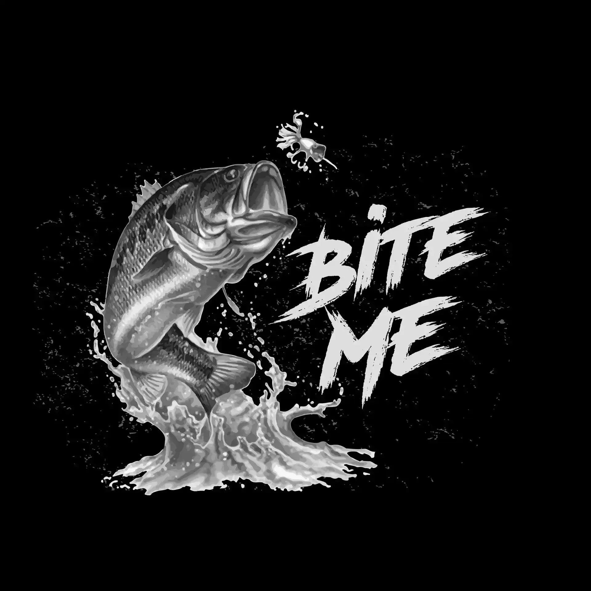 Bite me - Fishing Themed T-Shirt-Black-S-Custom One Express