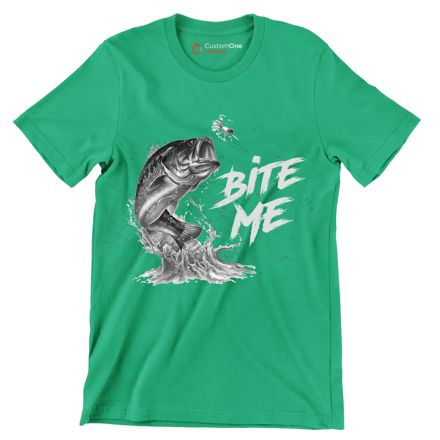 Bite me - Fishing Themed T-Shirt-Green-S-Custom One Express