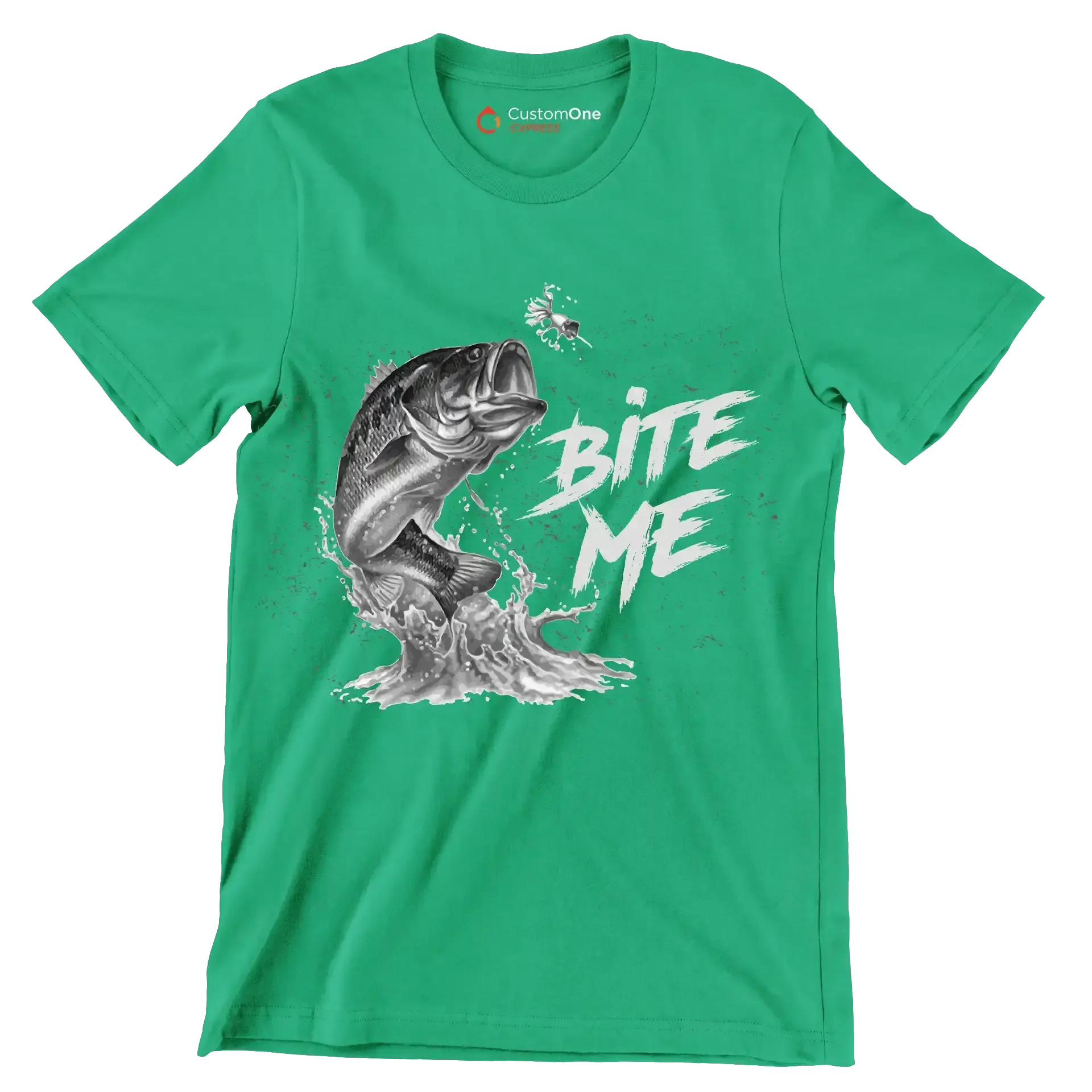 Bite me - Fishing Themed T-Shirt-Green-S-Custom One Express