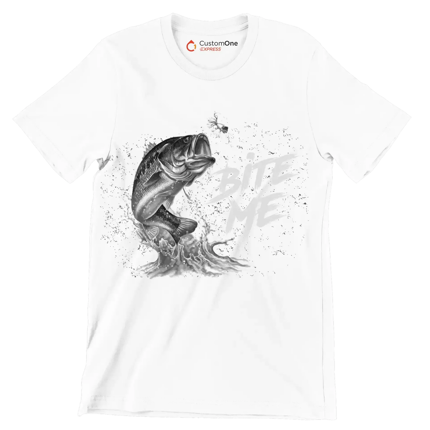 Bite me - Fishing Themed T-Shirt-White-S-Custom One Express