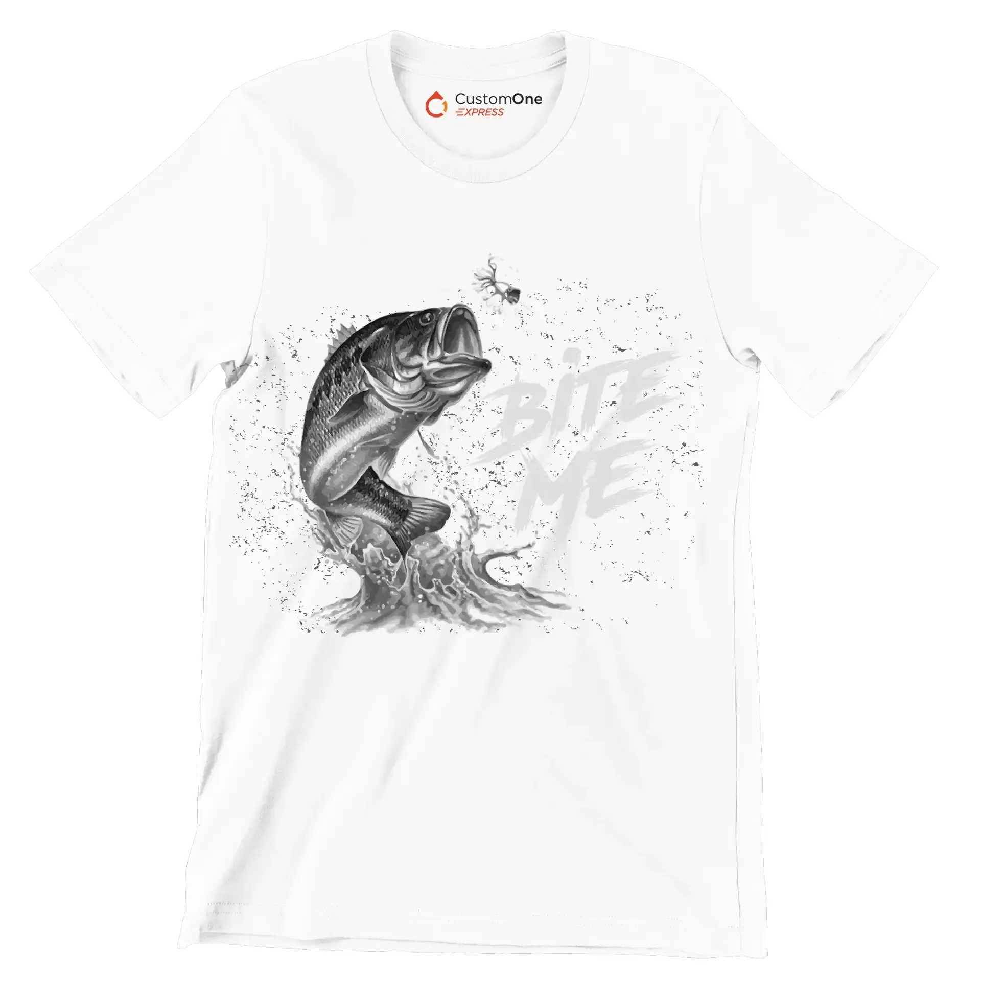 Bite me - Fishing Themed T-Shirt-White-S-Custom One Express