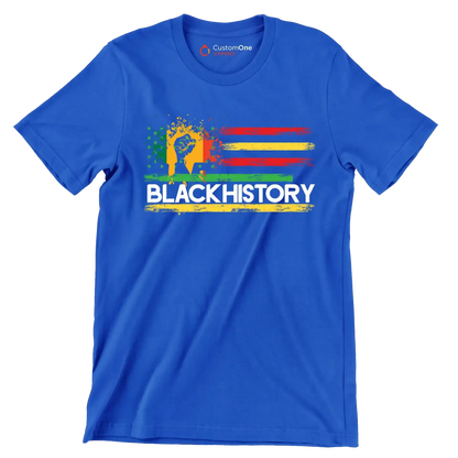 Black history - Martin Luther King T-Shirt-Blue-S-Custom One Express