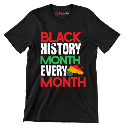 Black history month every month - Martin Luther King T-Shirt-Black-S-Custom One Express