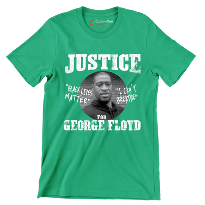Black lives matter i can't breathe george floyd for justice - Martin Luther King T-Shirt-Green-S-Custom One Express
