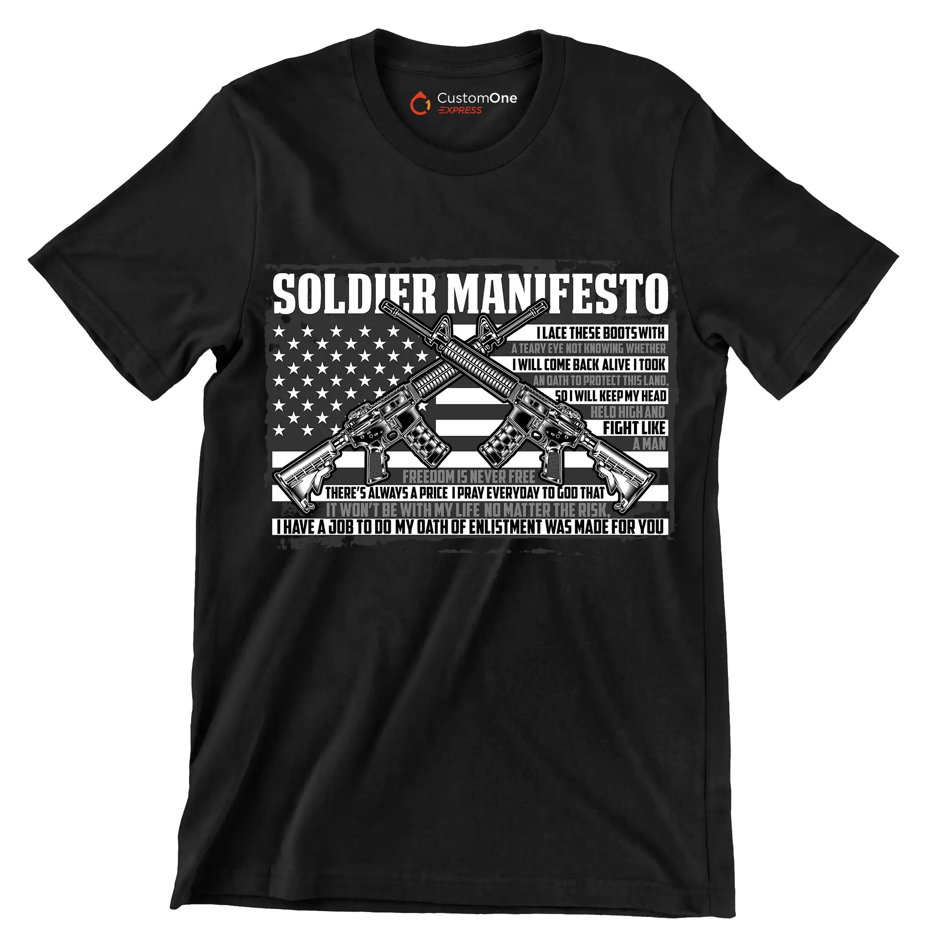 soldier manifesto - Veterans Themed T-Shirt