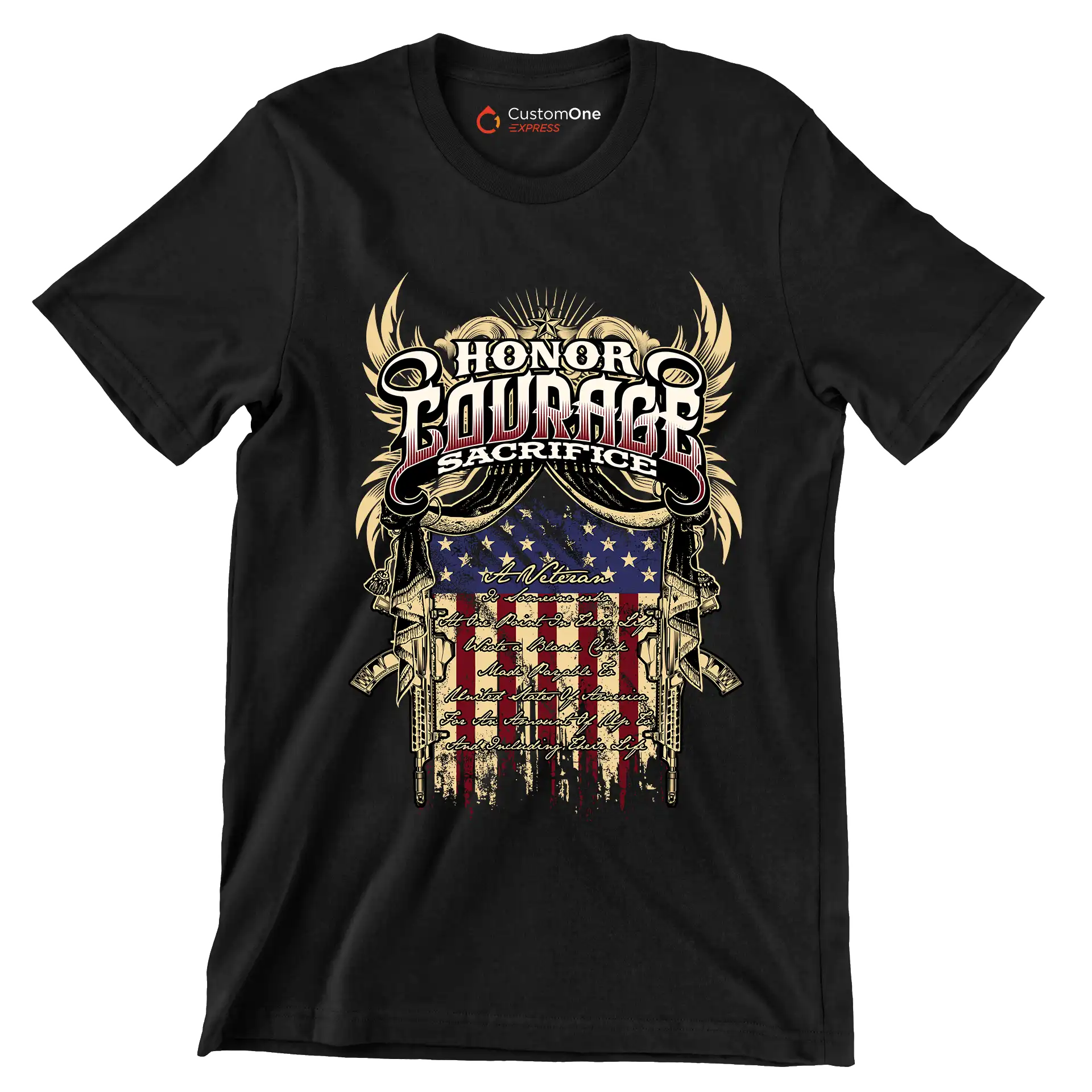 Honor Courage Sacrifice - Veterans Themed T-Shirt