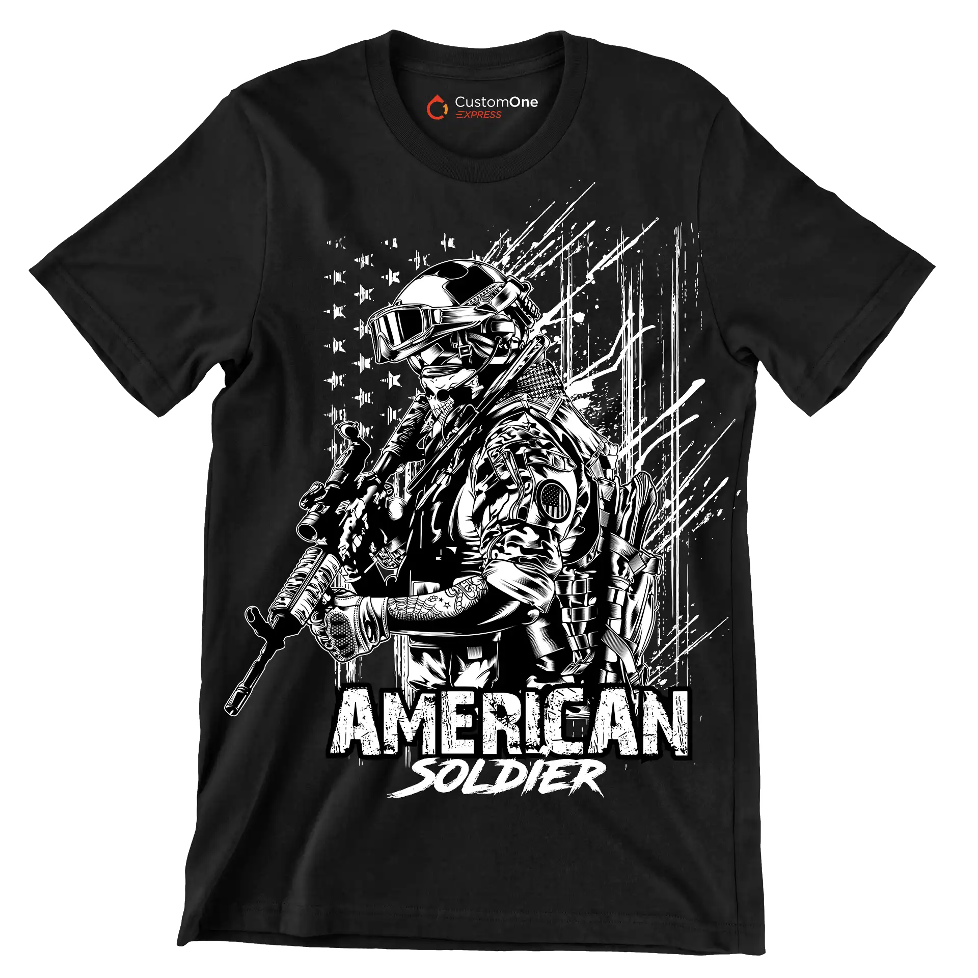 AMERICAN SOLDIER ILLUSTRATION - Veterans Themed T-Shirt