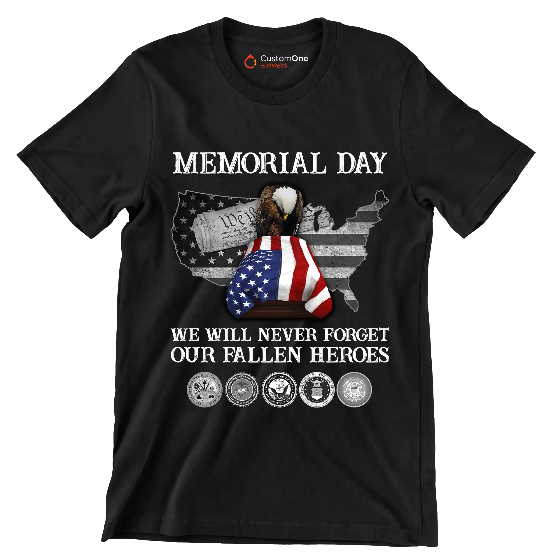 Memorial Day We Will Never Forget Our Fallen Heroes - Veterans Themed T-Shirt