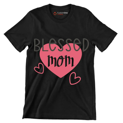 Blessed Mom - Mother’s Day T-Shirt-Black-S-Custom One Express