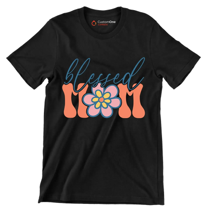 Blessed Mom - Mother’s Day T-Shirt-Black-S-Custom One Express