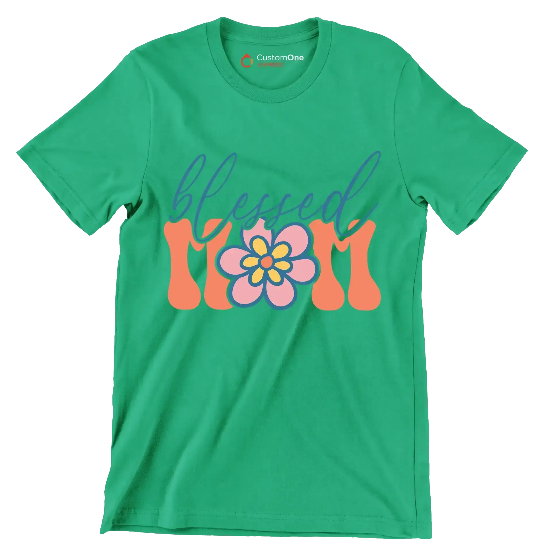 Blessed Mom - Mother’s Day T-Shirt-Green-S-Custom One Express