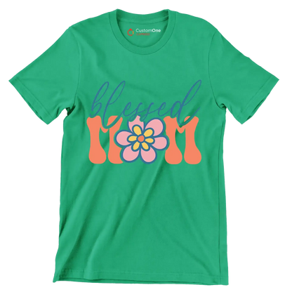 Blessed Mom - Mother’s Day T-Shirt-Green-S-Custom One Express
