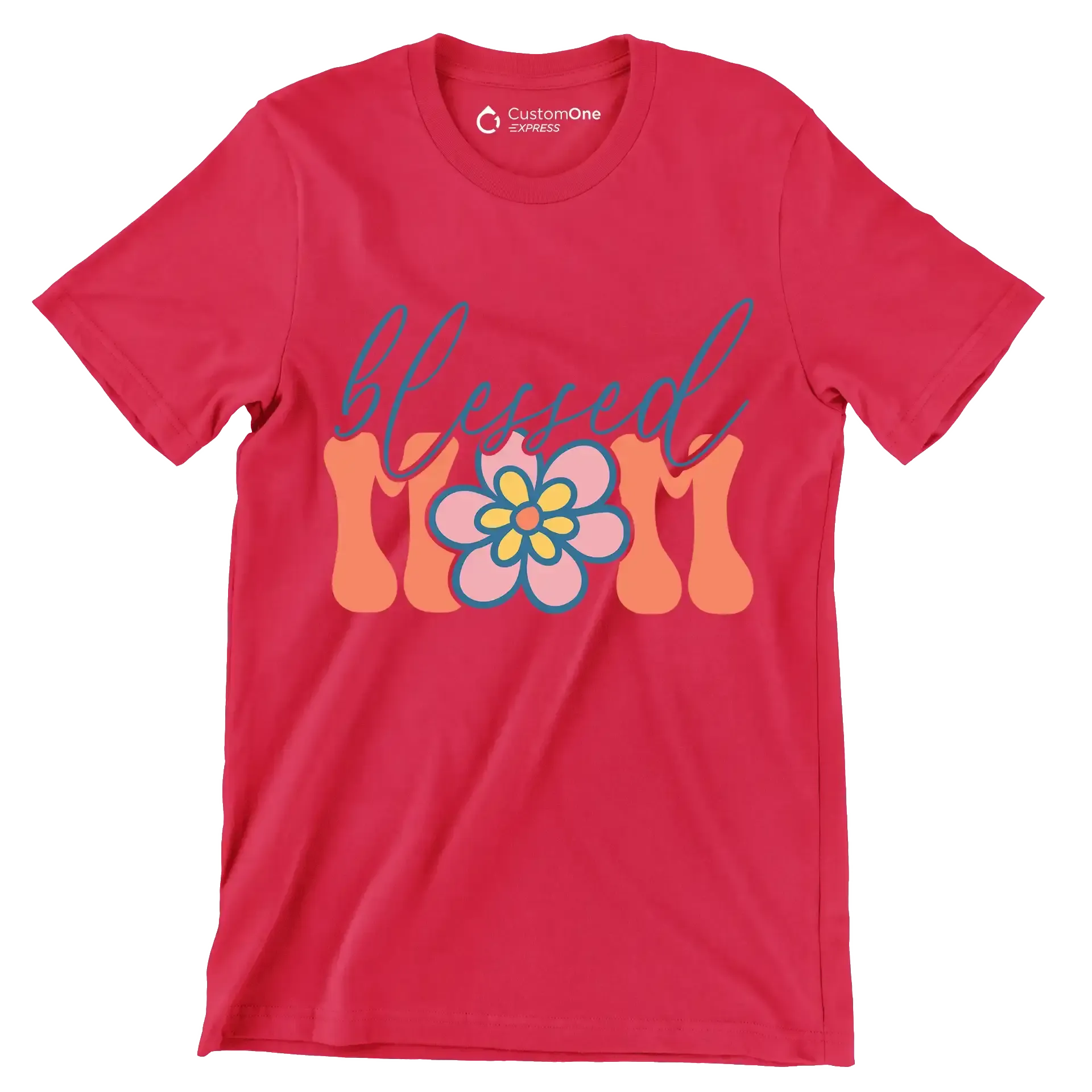 Blessed Mom - Mother’s Day T-Shirt-Red-S-Custom One Express