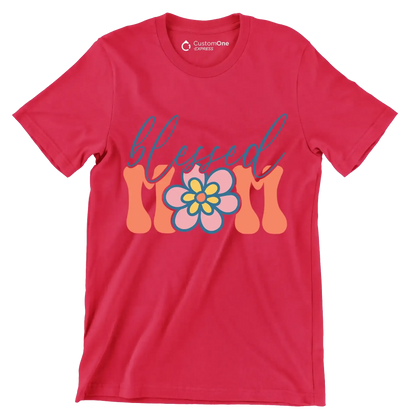 Blessed Mom - Mother’s Day T-Shirt-Red-S-Custom One Express