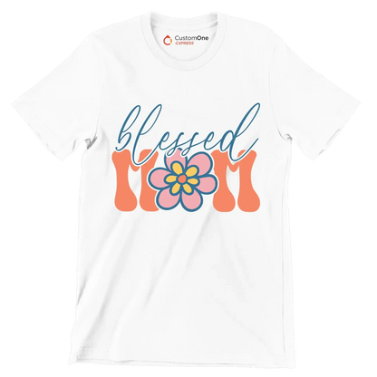 Blessed Mom - Mother’s Day T-Shirt-White-S-Custom One Express