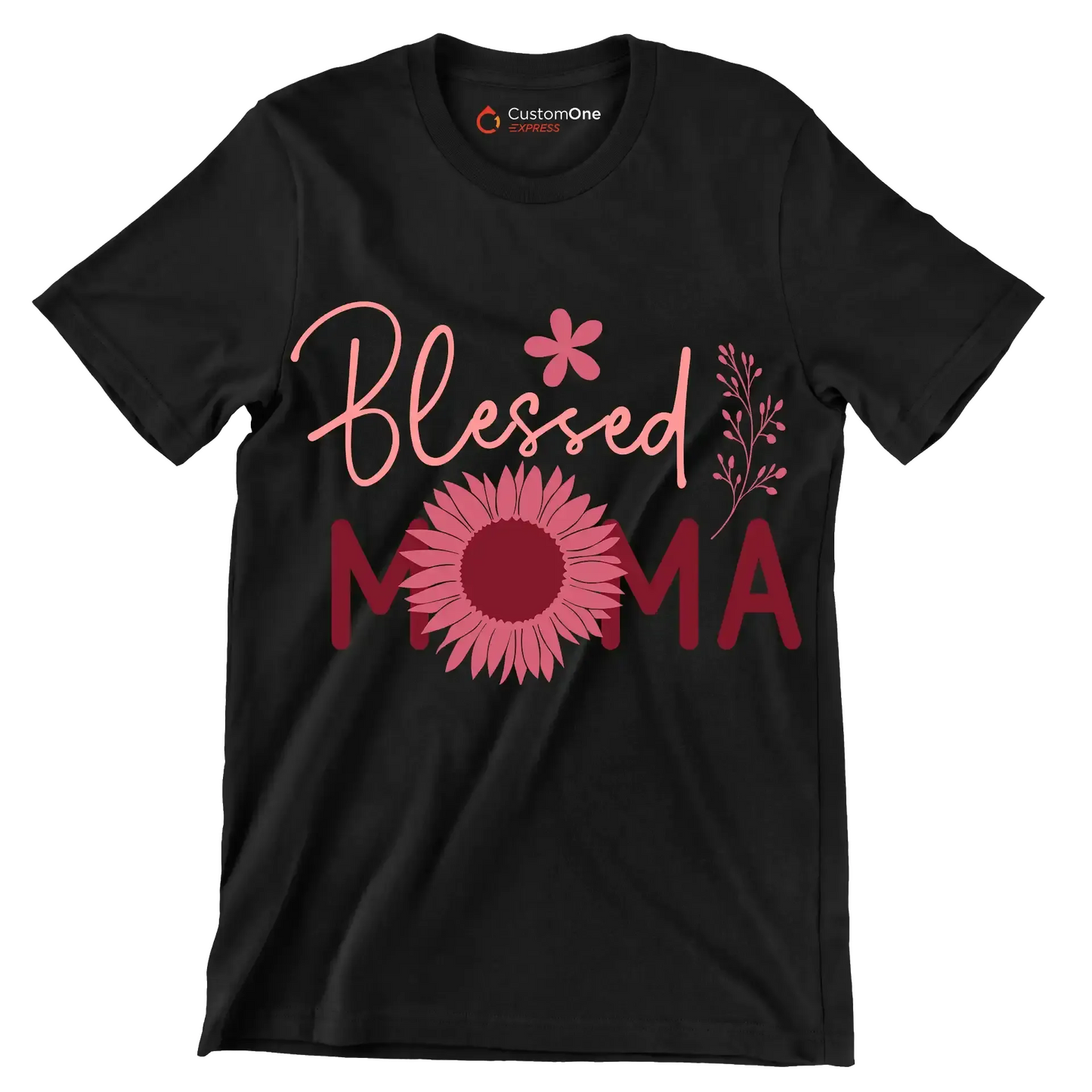 Blessed Moma - Mother’s Day T-Shirt-Black-S-Custom One Express