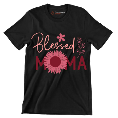 Blessed Moma - Mother’s Day T-Shirt-Black-S-Custom One Express