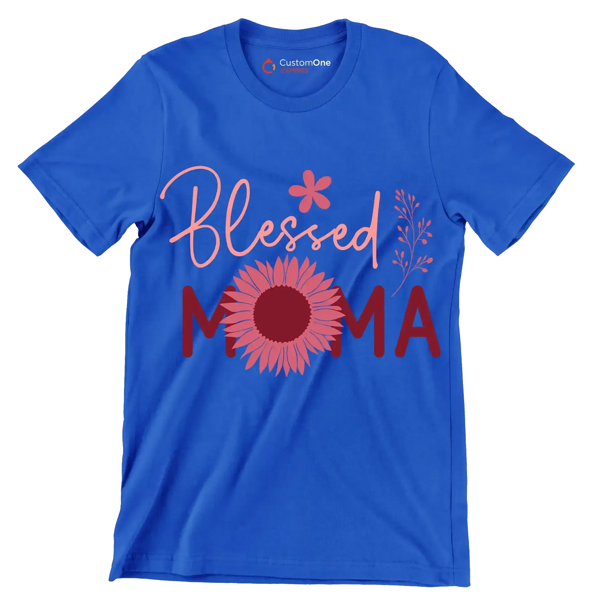 Blessed Moma - Mother’s Day T-Shirt-Blue-S-Custom One Express