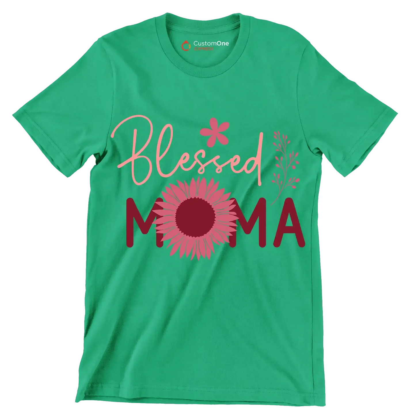 Blessed Moma - Mother’s Day T-Shirt-Green-S-Custom One Express