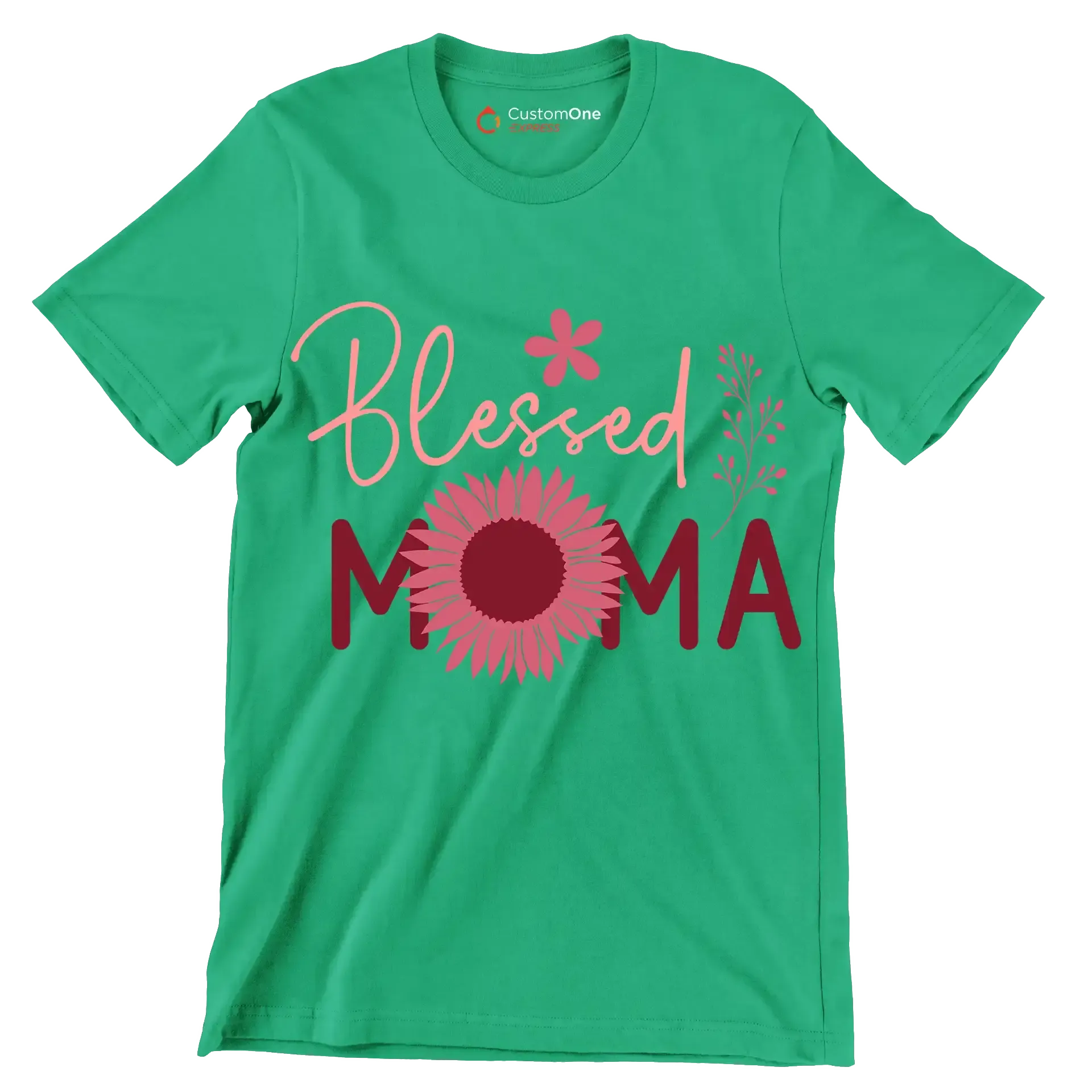 Blessed Moma - Mother’s Day T-Shirt-Green-S-Custom One Express