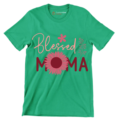 Blessed Moma - Mother’s Day T-Shirt-Green-S-Custom One Express
