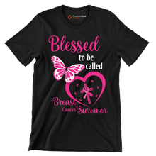 Blessed to be called Breast Cancer Surviver - Breast Cancer Awareness T-Shirt-Black-S-Custom One Express
