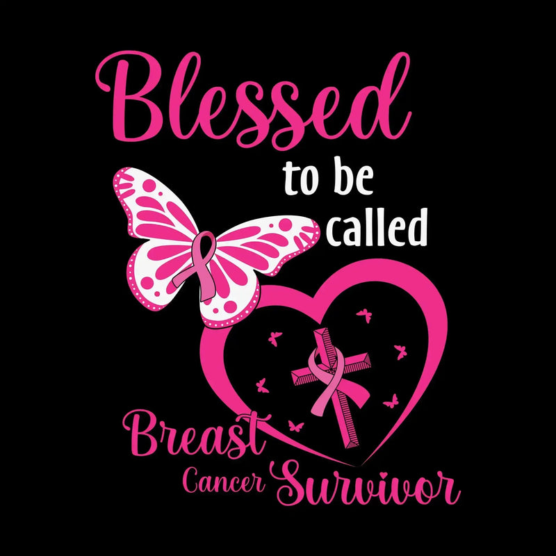 Blessed to be called Breast Cancer Surviver - Breast Cancer Awareness T-Shirt-Black-S-Custom One Express