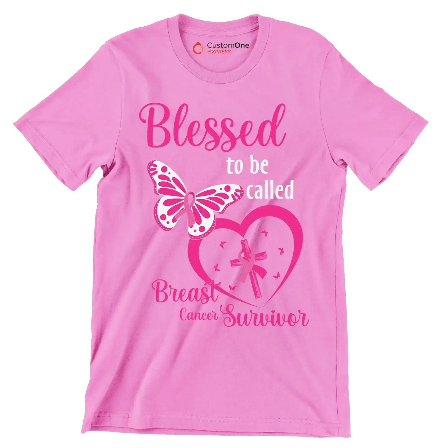 Blessed to be called Breast Cancer Surviver - Breast Cancer Awareness T-Shirt-Pink-S-Custom One Express