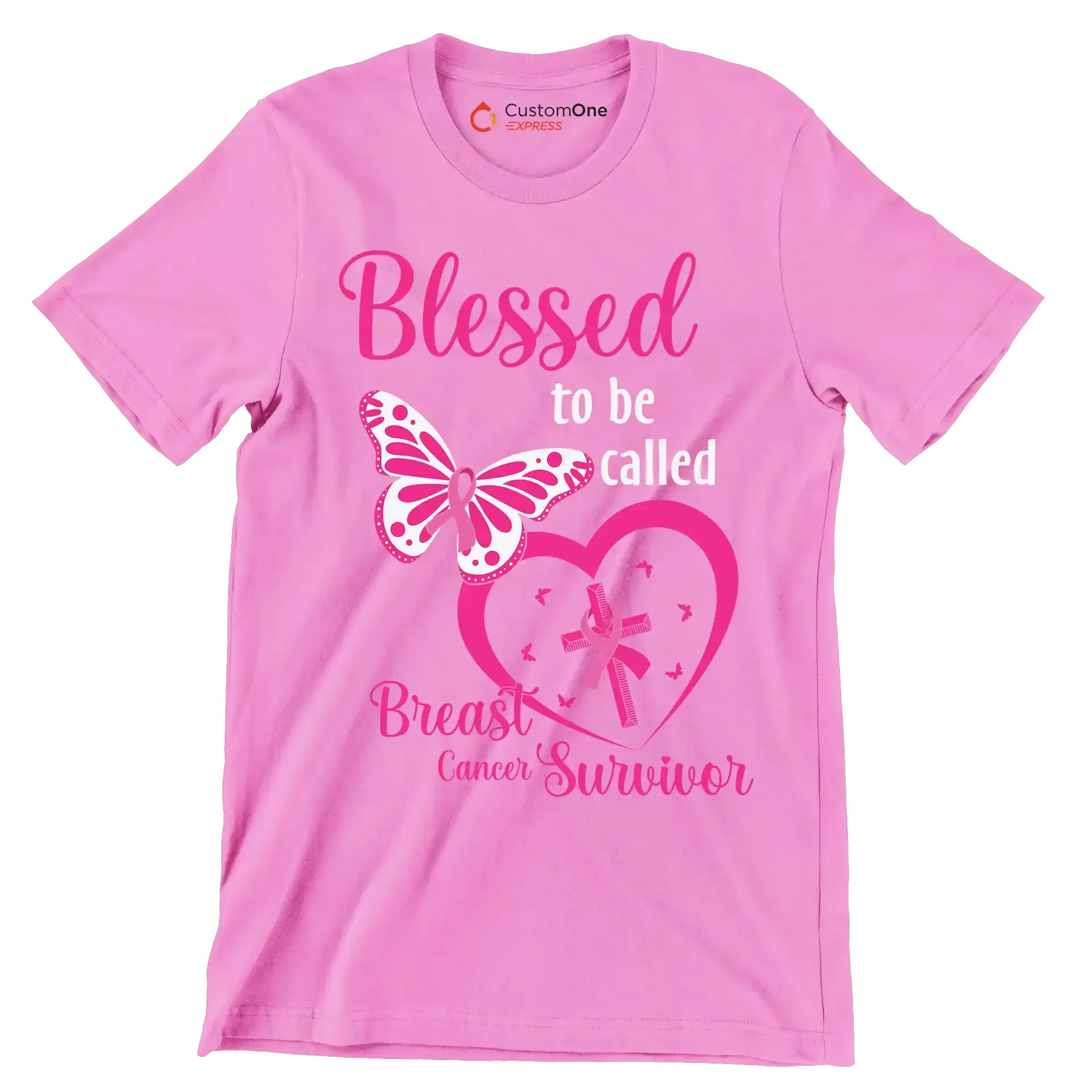Blessed to be called Breast Cancer Surviver - Breast Cancer Awareness T-Shirt-Pink-S-Custom One Express