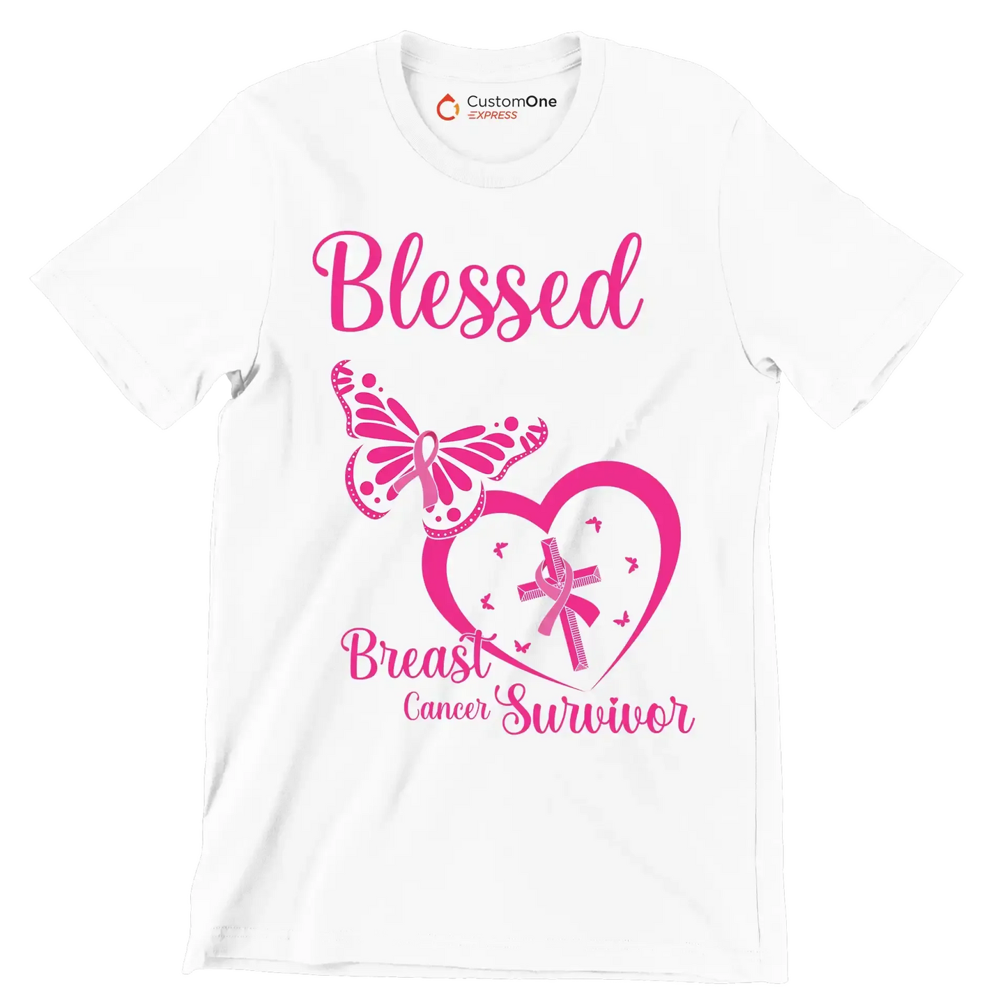 Blessed to be called Breast Cancer Surviver - Breast Cancer Awareness T-Shirt-White-S-Custom One Express