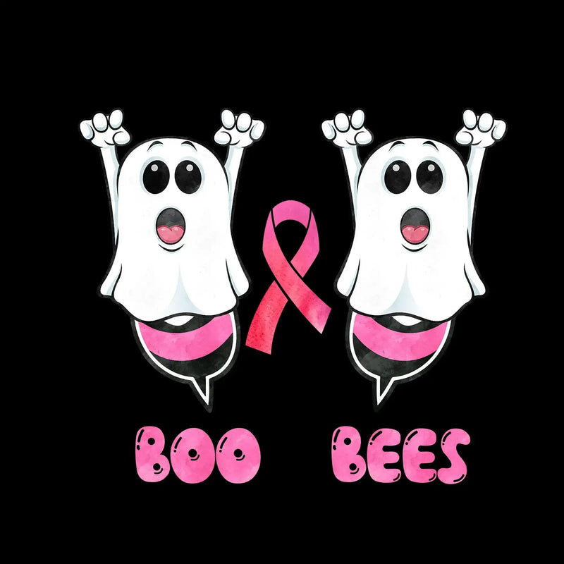 Boo Bees - Breast Cancer Awareness T-Shirt-Black-S-Custom One Express