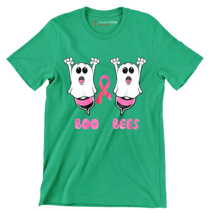 Boo Bees - Breast Cancer Awareness T-Shirt-Green-S-Custom One Express