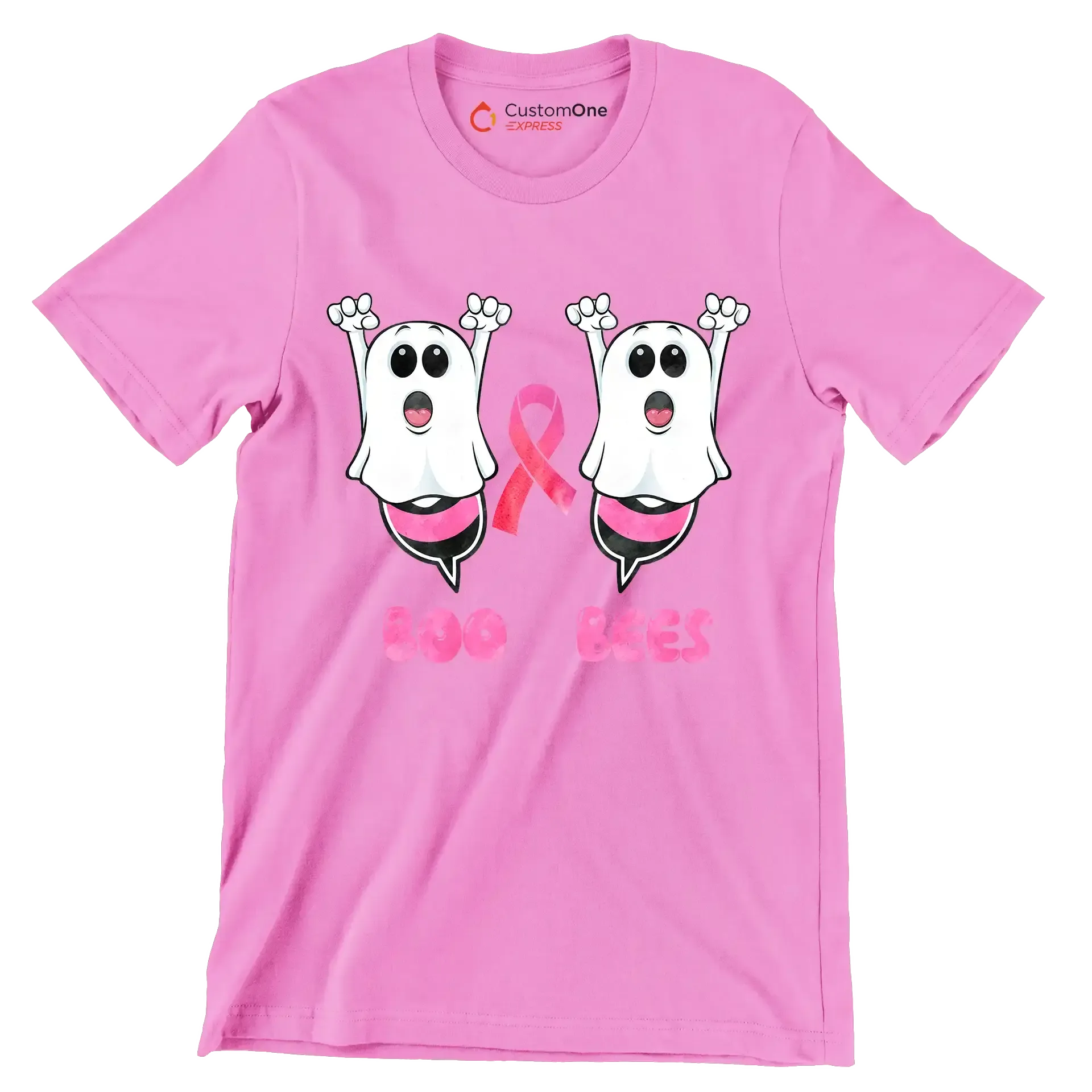 Boo Bees - Breast Cancer Awareness T-Shirt-Pink-S-Custom One Express