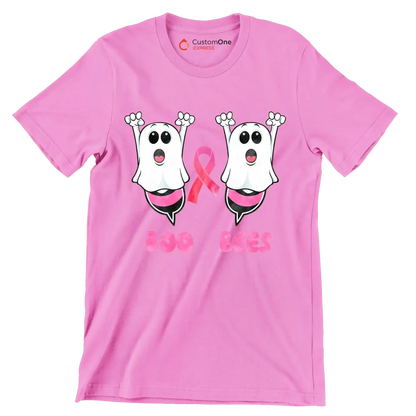 Boo Bees - Breast Cancer Awareness T-Shirt-Pink-S-Custom One Express