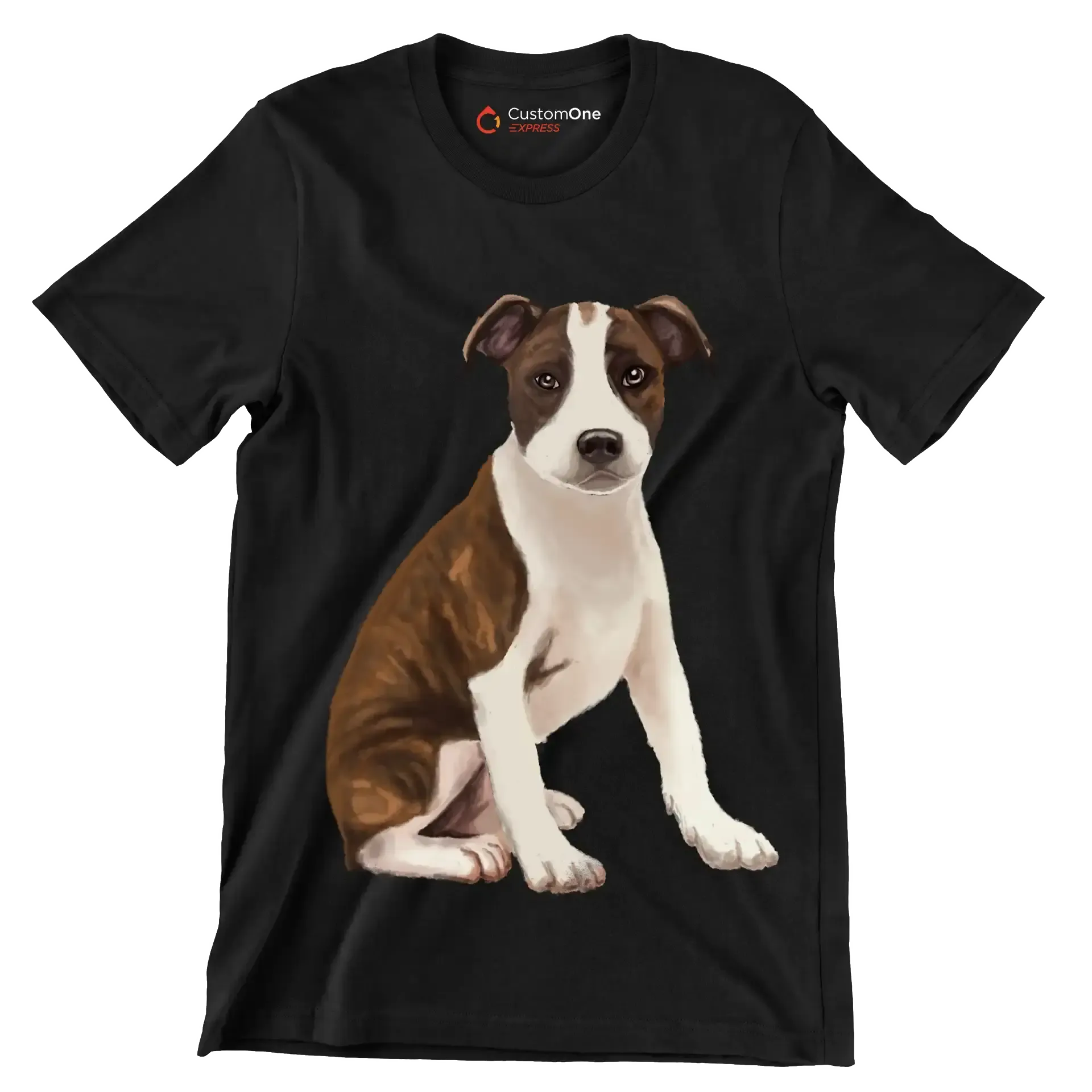 Boxer_Mix - Dog Themed T-Shirt-Black-S-Custom One Express