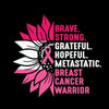 Brave strong Gratefull Hopeful Metastatic. Breast Cancer Warrior - Breast Cancer Awareness T-Shirt-Black-S-Custom One Express